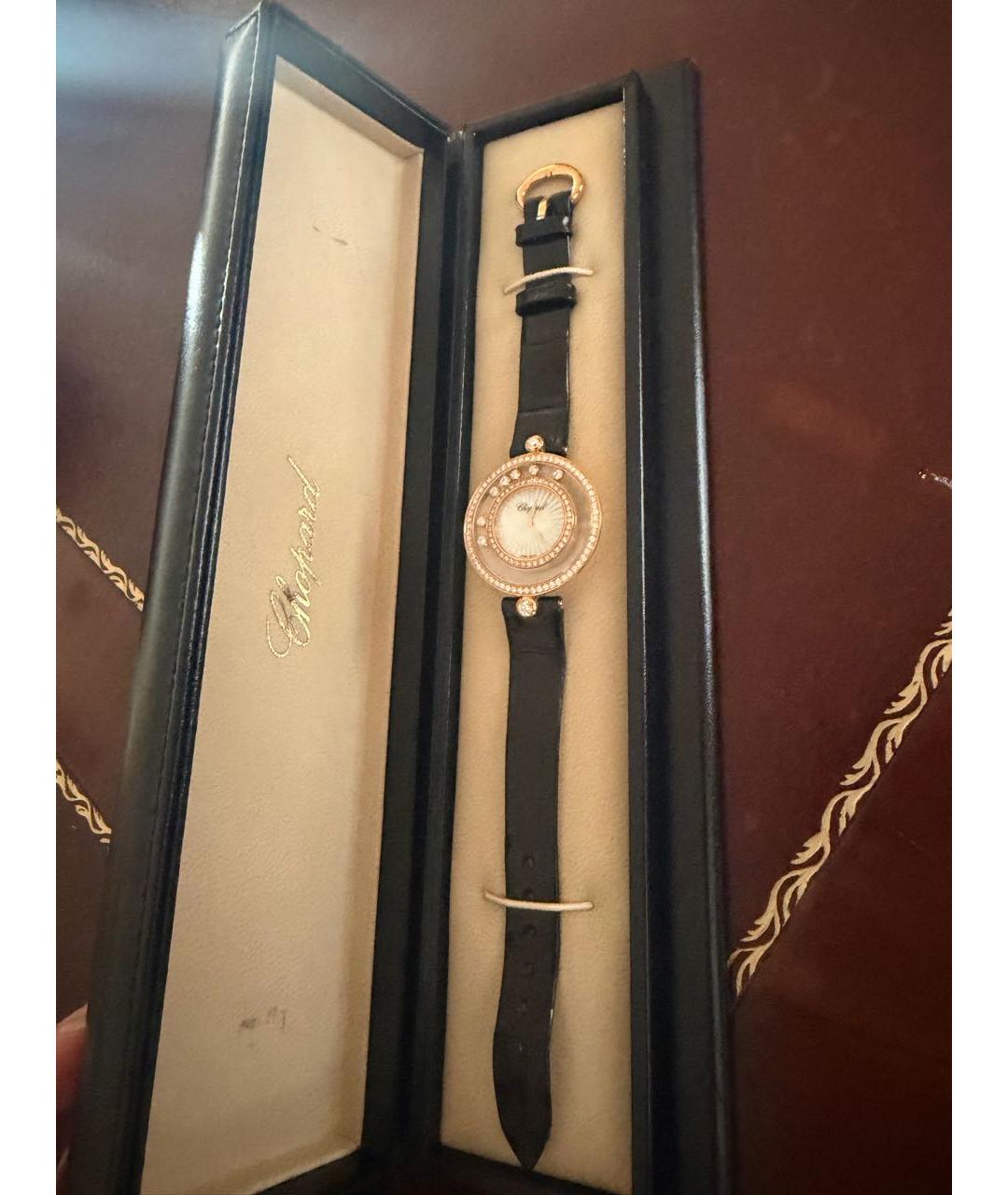 CHOPARD Черные часы из кожи крокодила, фото 2