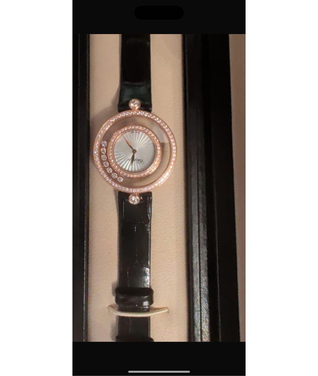 CHOPARD Черные часы из кожи крокодила, фото 5