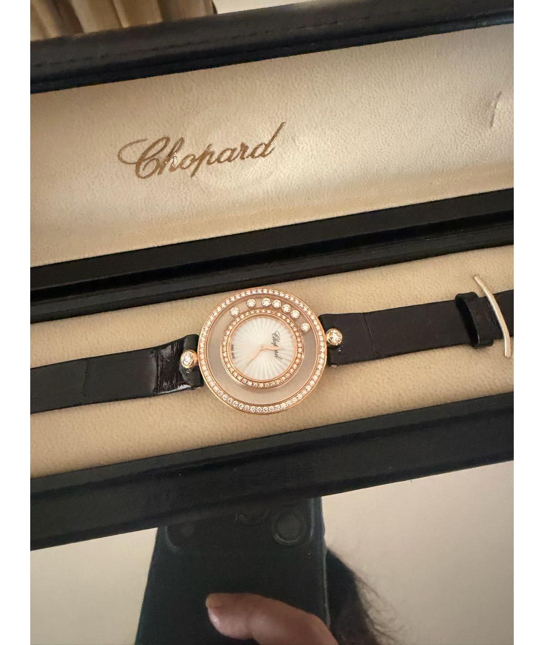 CHOPARD Черные часы из кожи крокодила, фото 3