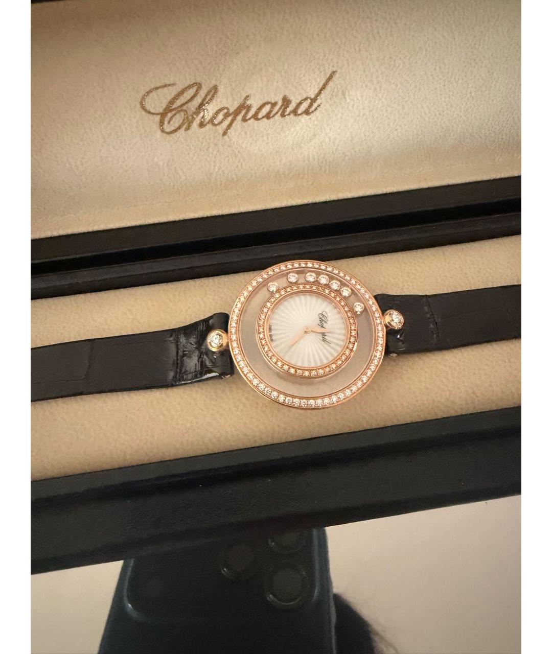 CHOPARD Черные часы из кожи крокодила, фото 4