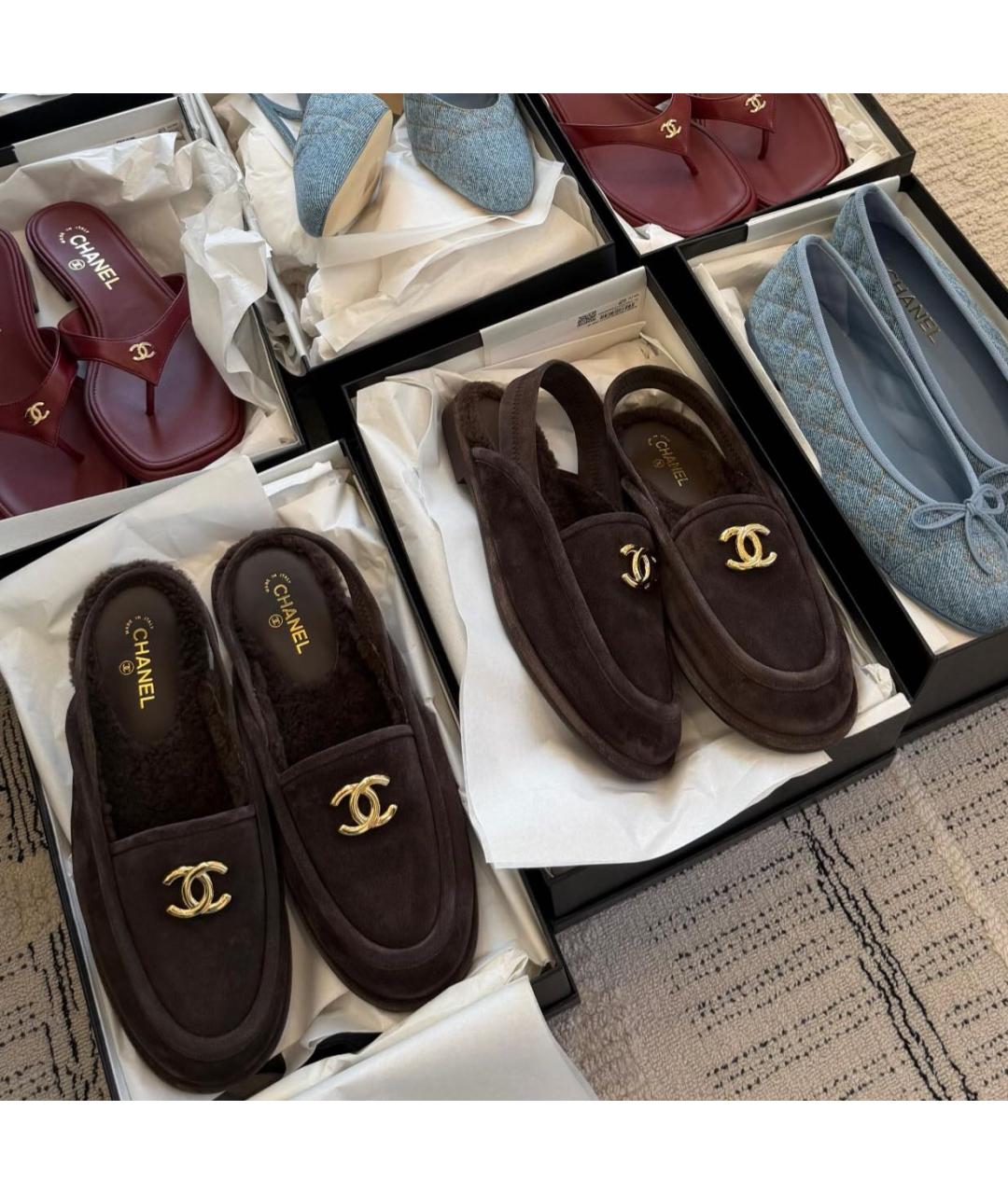 CHANEL Коричневые замшевые лоферы, фото 6
