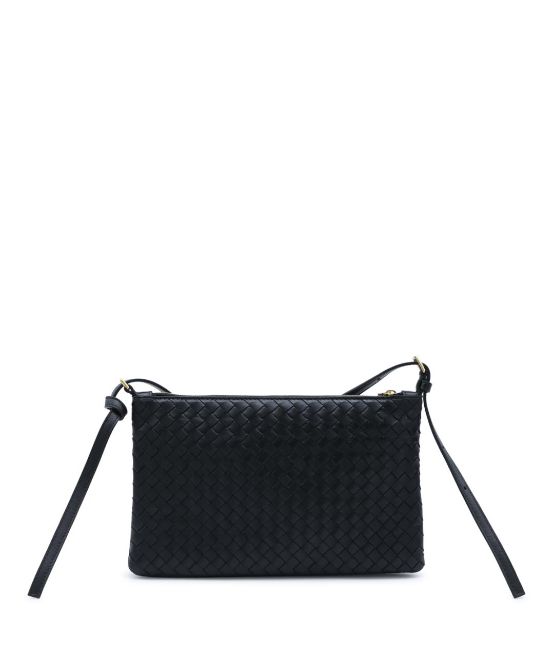 BOTTEGA VENETA Черная кожаная сумка через плечо, фото 2