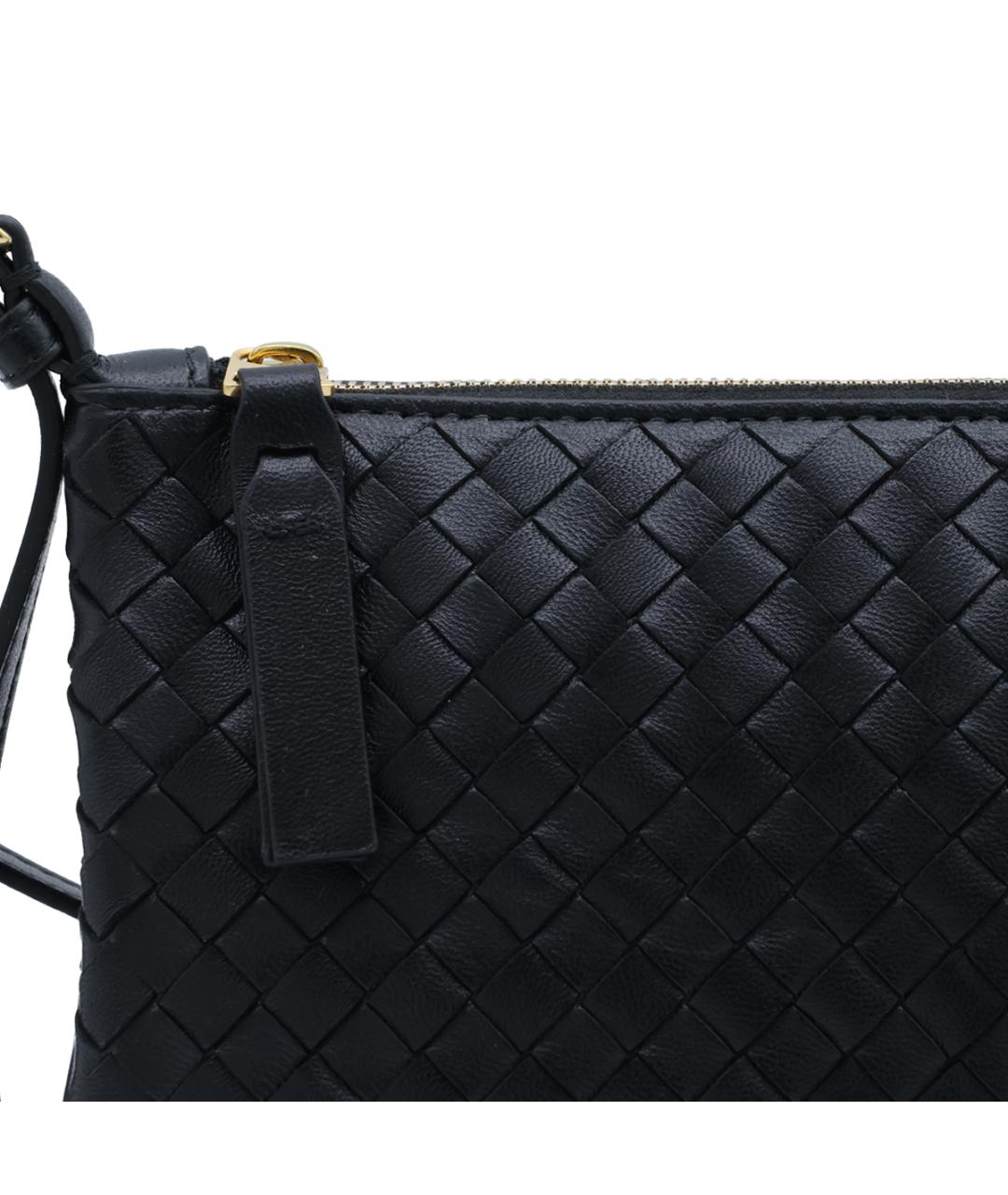 BOTTEGA VENETA Черная кожаная сумка через плечо, фото 3