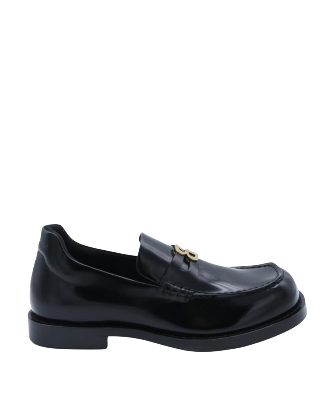 BALENCIAGA Черные кожаные лоферы, фото 1