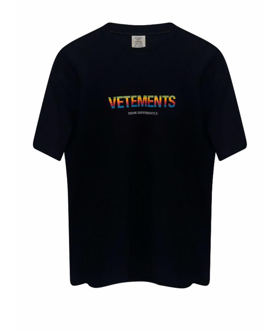 VETEMENTS Черная хлопковая футболка, фото 1