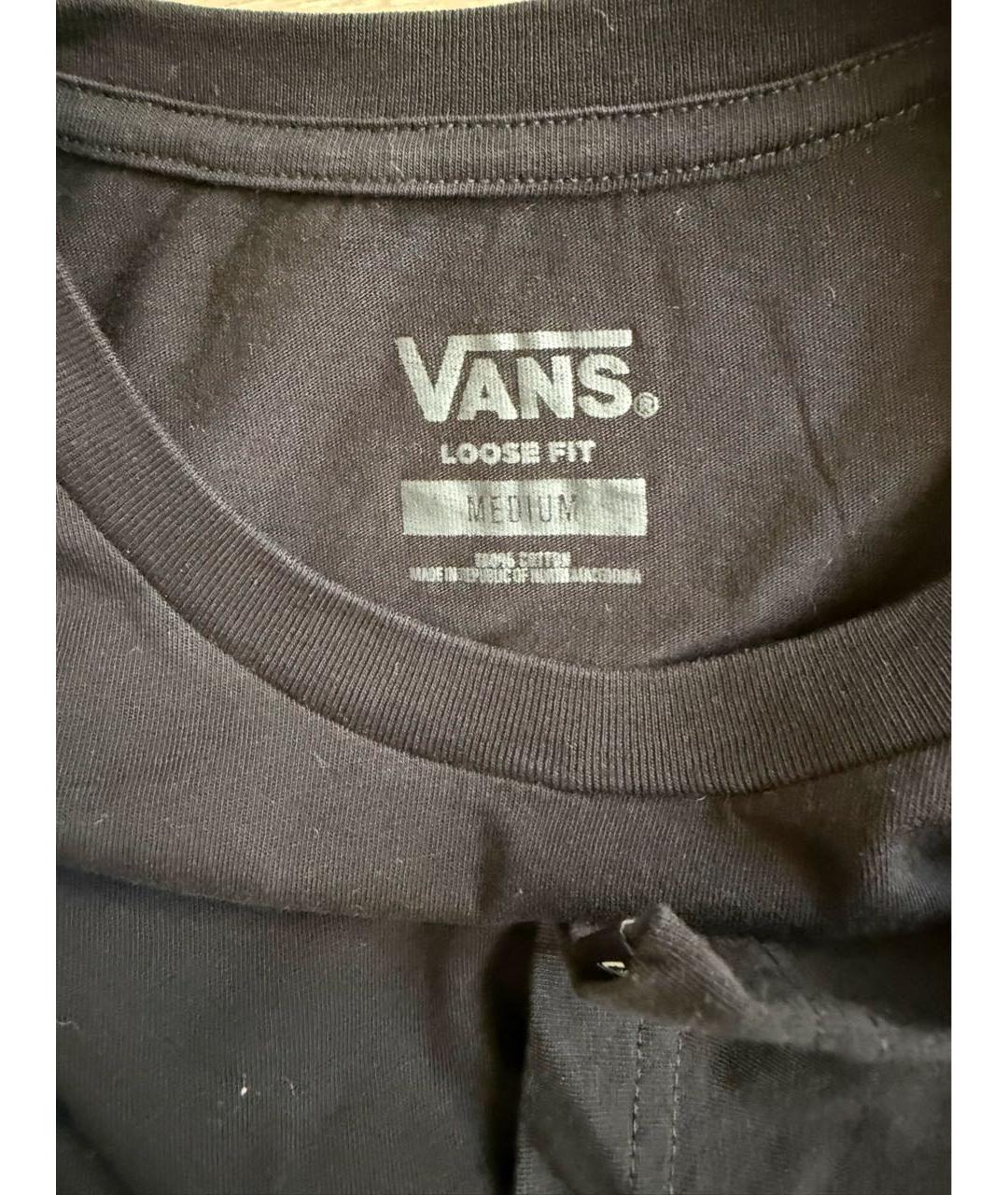 VANS Черное хлопковое поло с коротким рукавом, фото 3