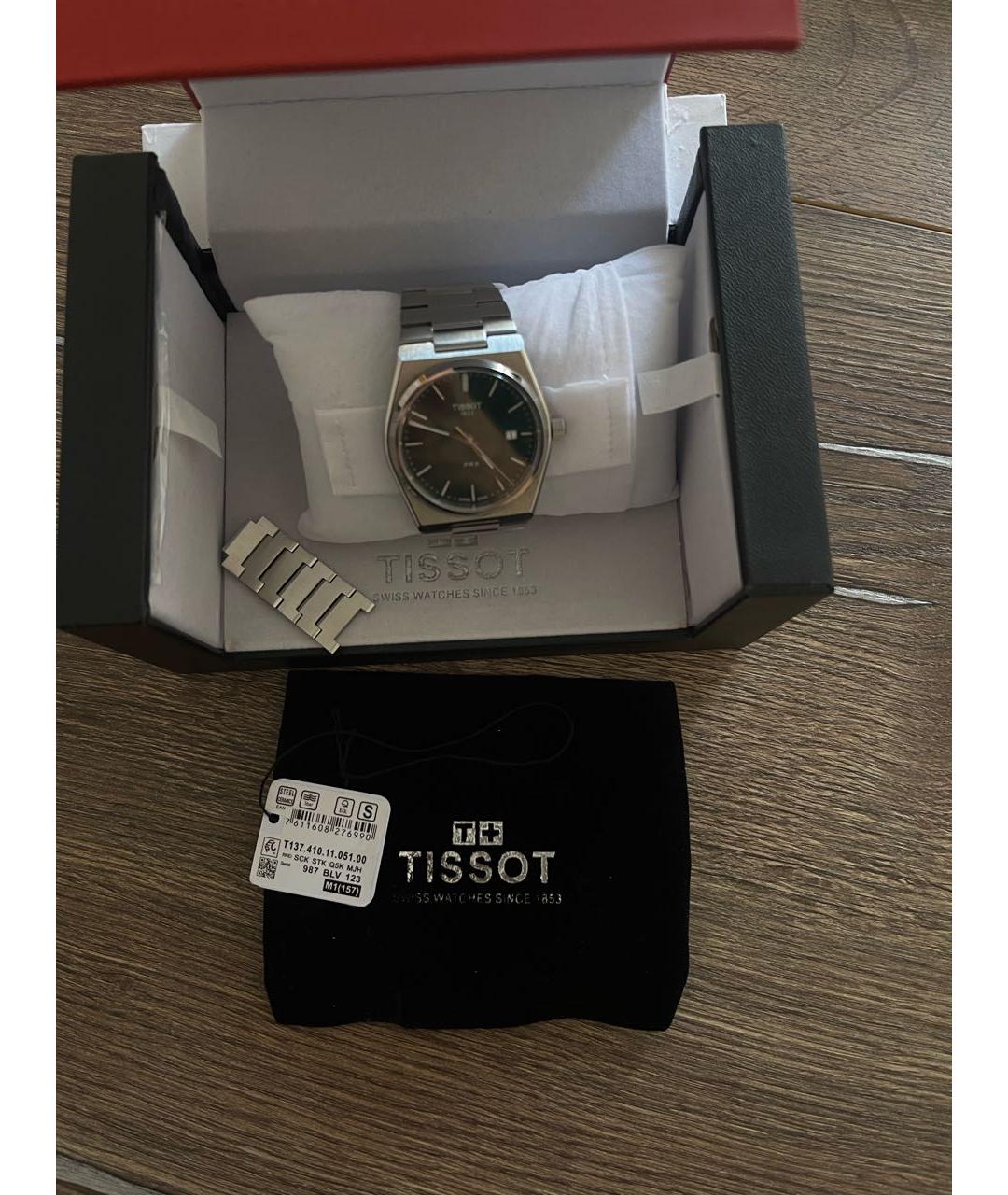TISSOT Серебряные стальные часы, фото 5