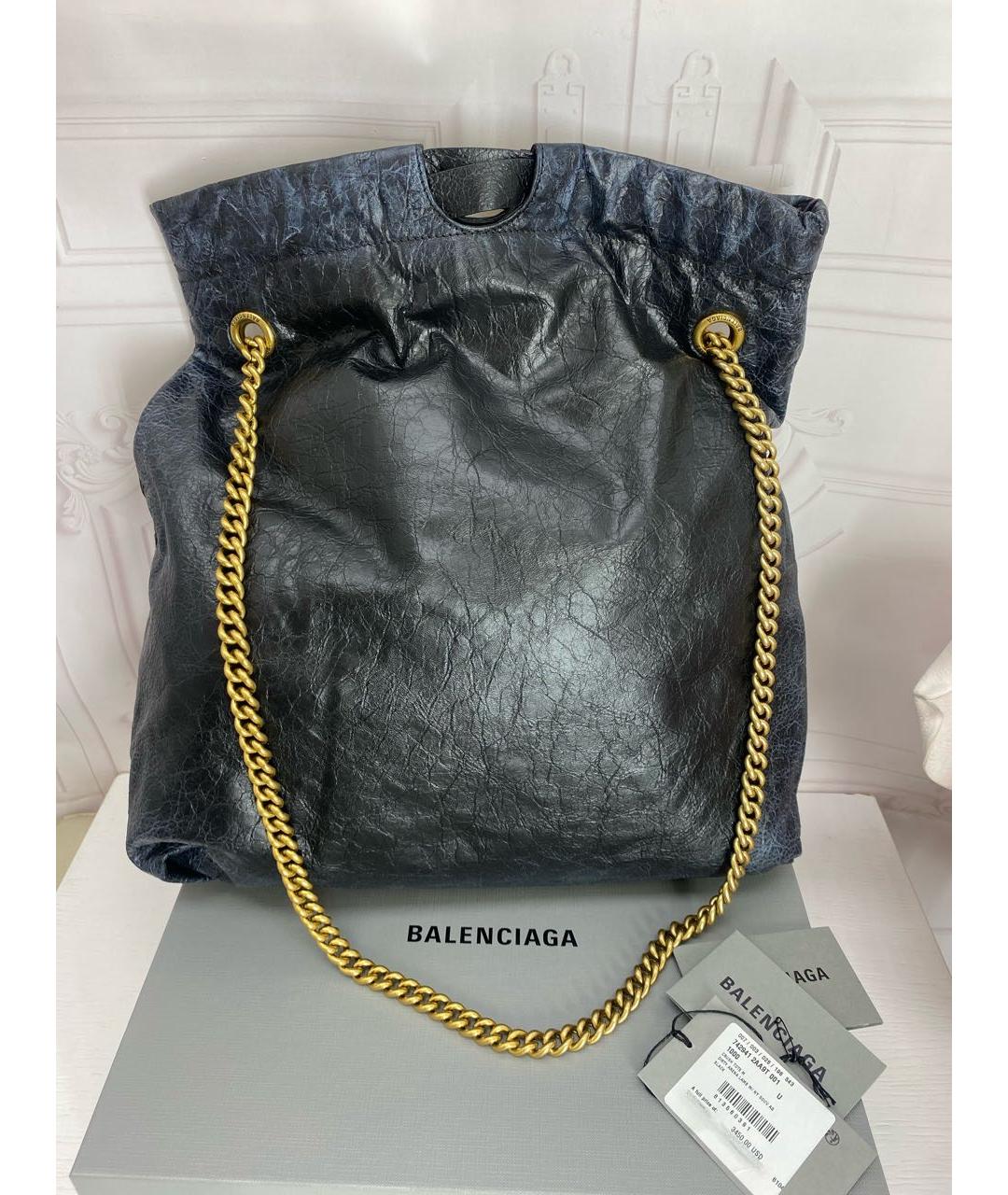 BALENCIAGA Черная кожаная сумка тоут, фото 2