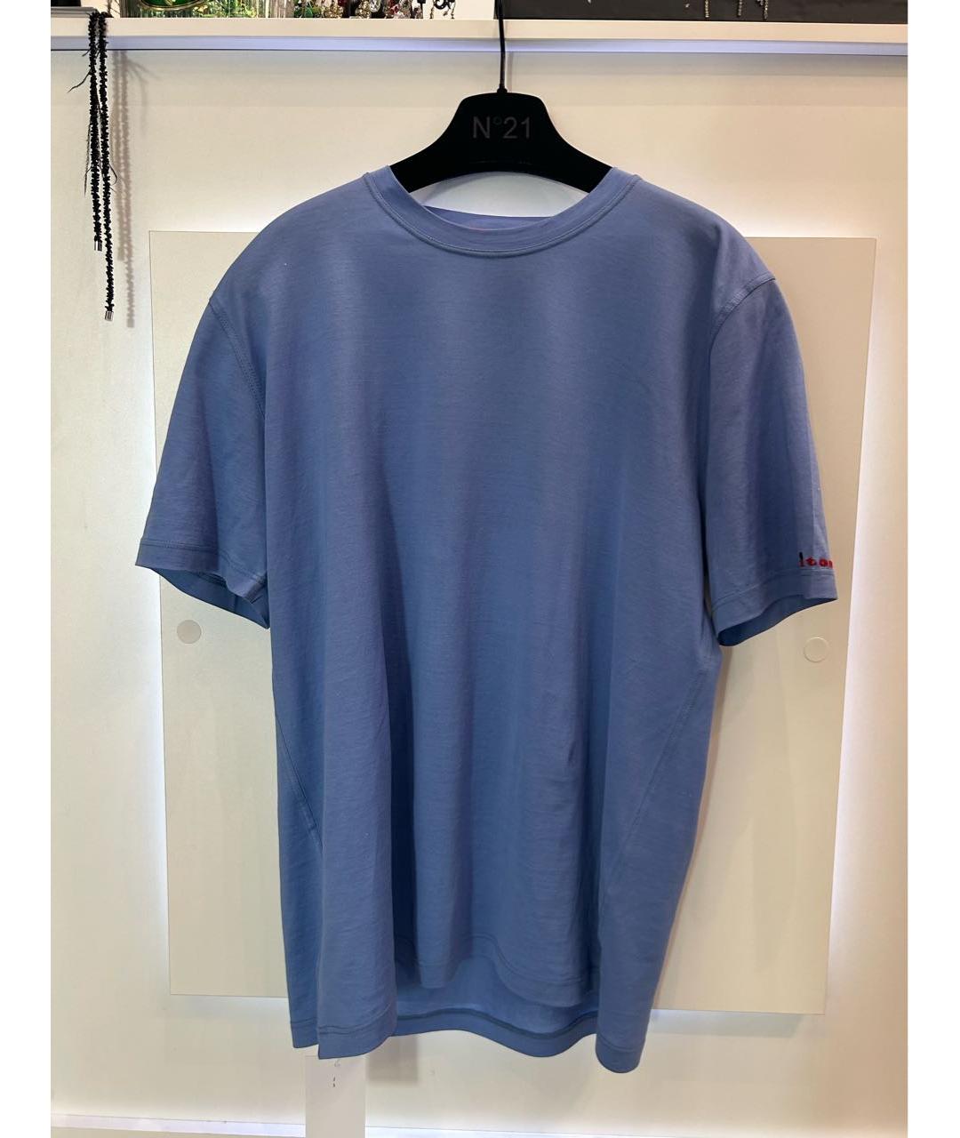 KITON Голубая хлопковая футболка, фото 8