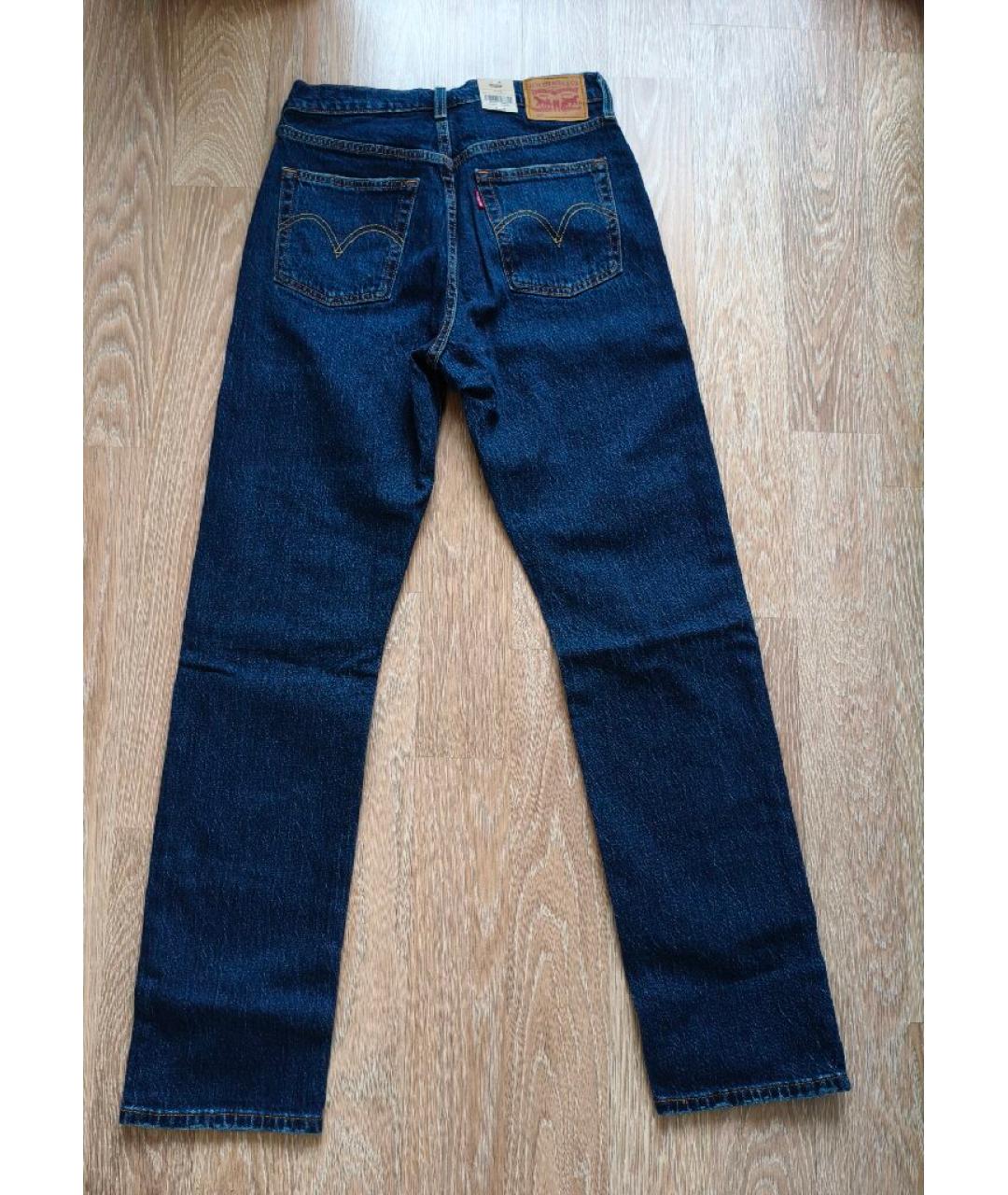 LEVI'S Синие хлопковые прямые джинсы, фото 2