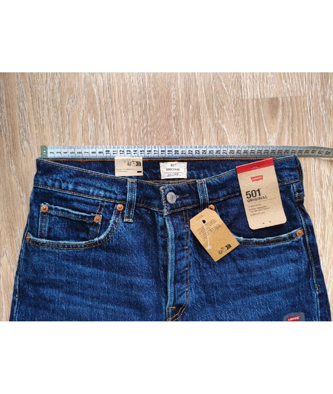 LEVI'S Синие хлопковые прямые джинсы, фото 8