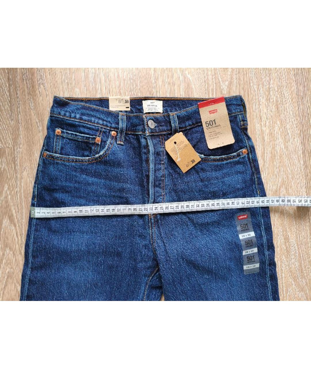 LEVI'S Синие хлопковые прямые джинсы, фото 9
