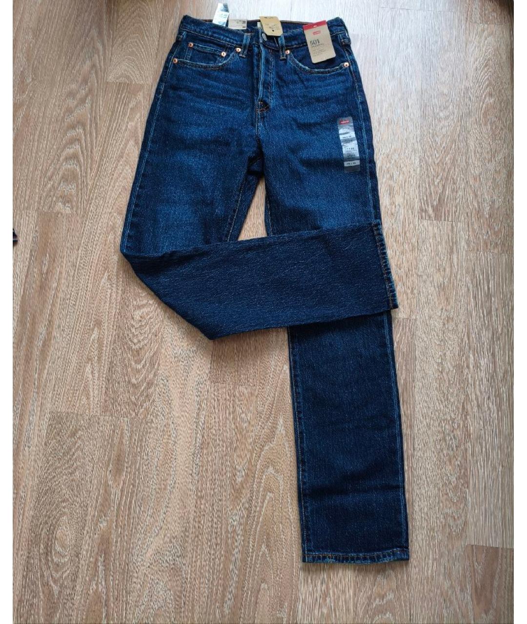 LEVI'S Синие хлопковые прямые джинсы, фото 10