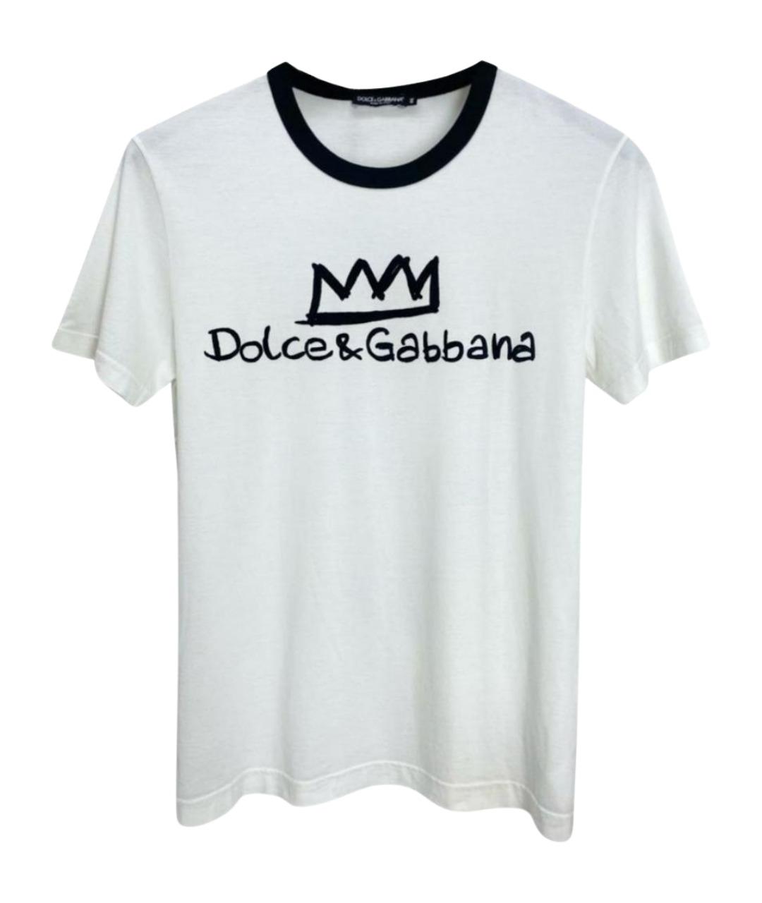 DOLCE&GABBANA Белая хлопковая футболка, фото 1
