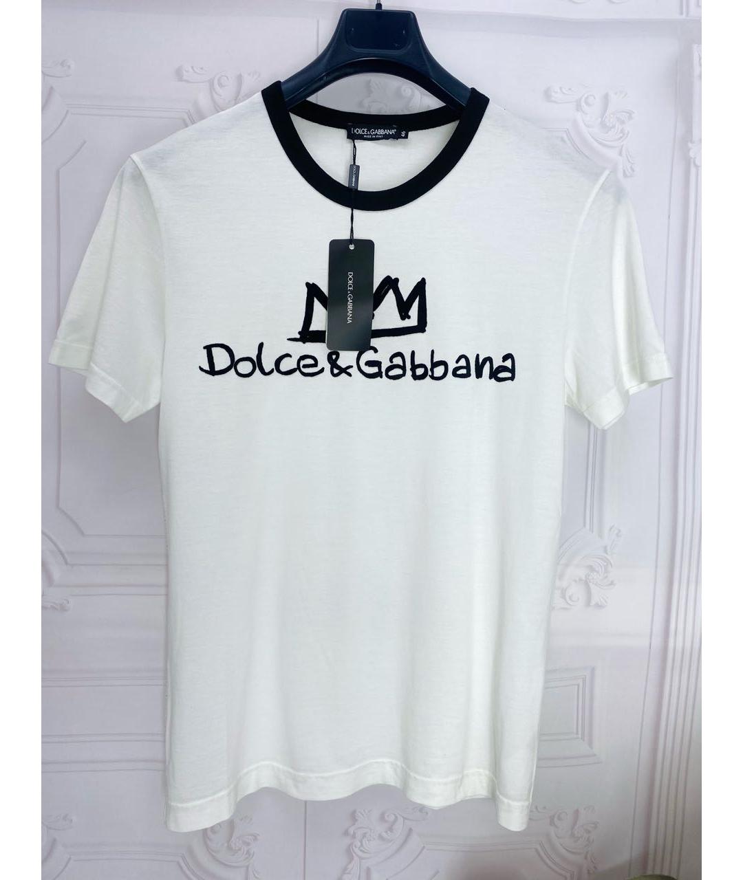 DOLCE&GABBANA Белая хлопковая футболка, фото 8
