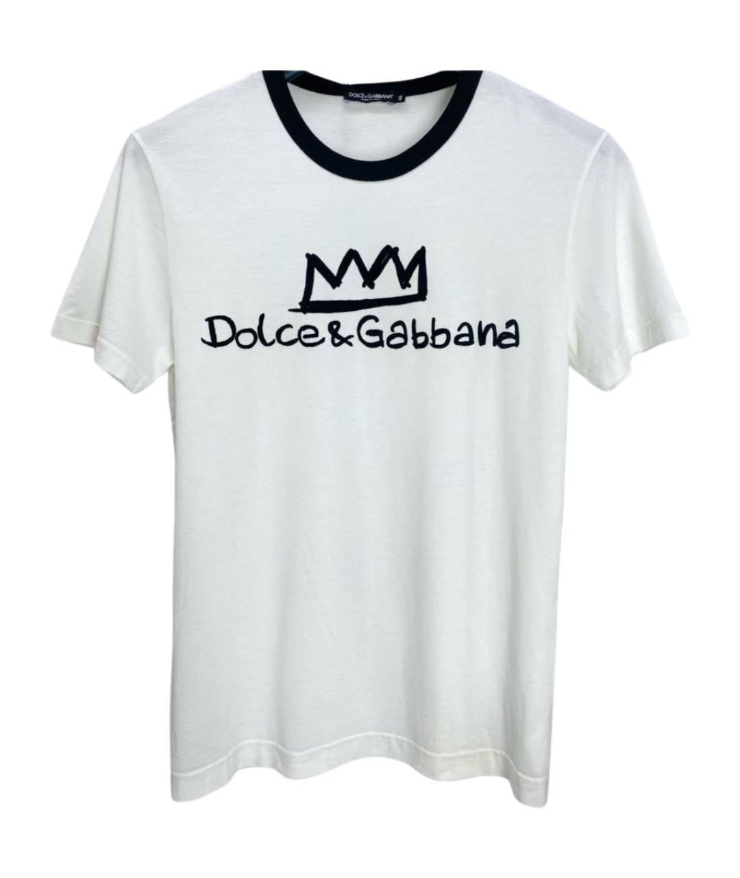 DOLCE&GABBANA Белая хлопковая футболка, фото 10