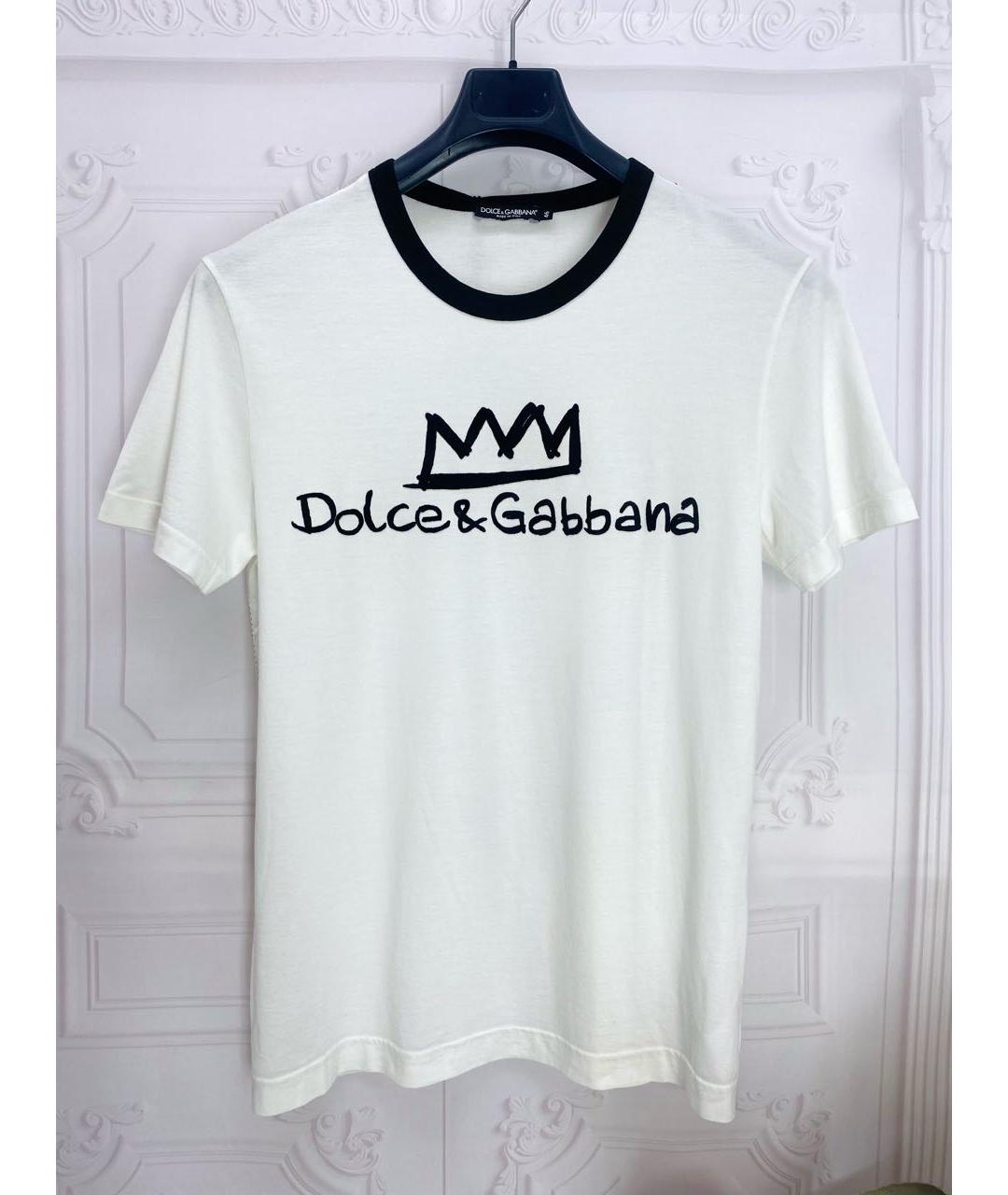 DOLCE&GABBANA Белая хлопковая футболка, фото 9