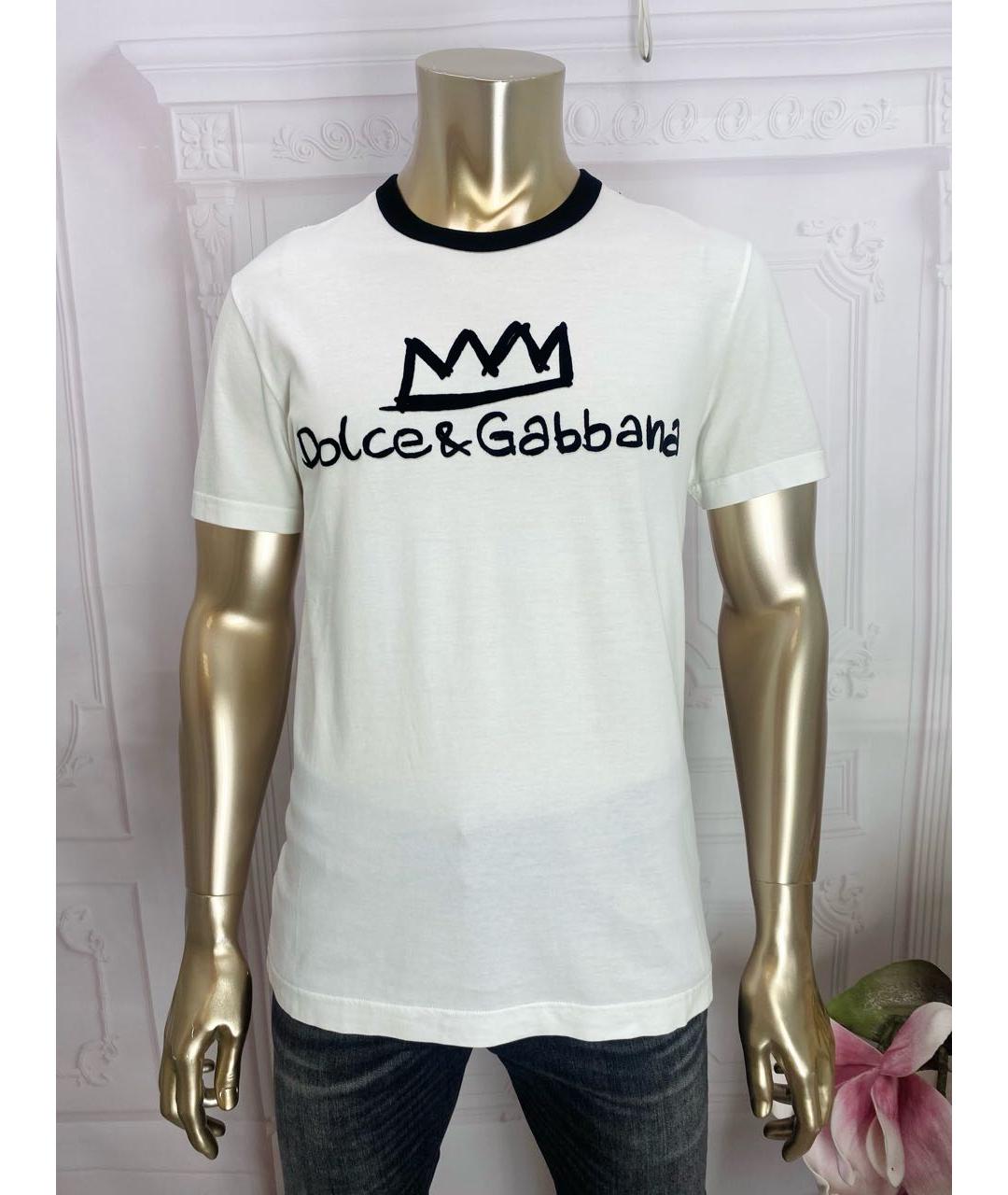 DOLCE&GABBANA Белая хлопковая футболка, фото 7