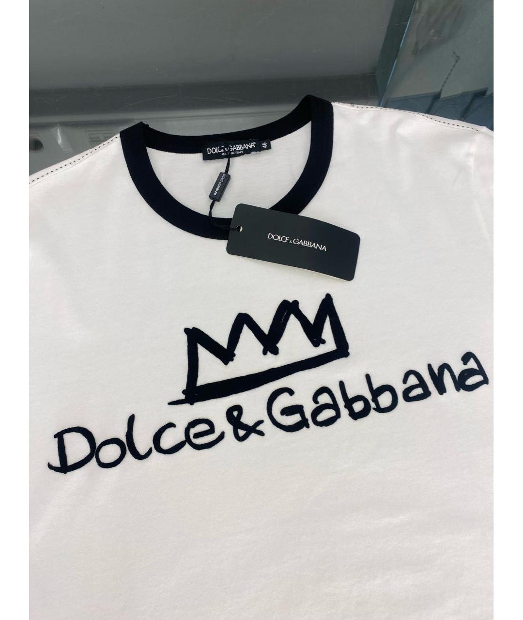 DOLCE&GABBANA Белая хлопковая футболка, фото 3