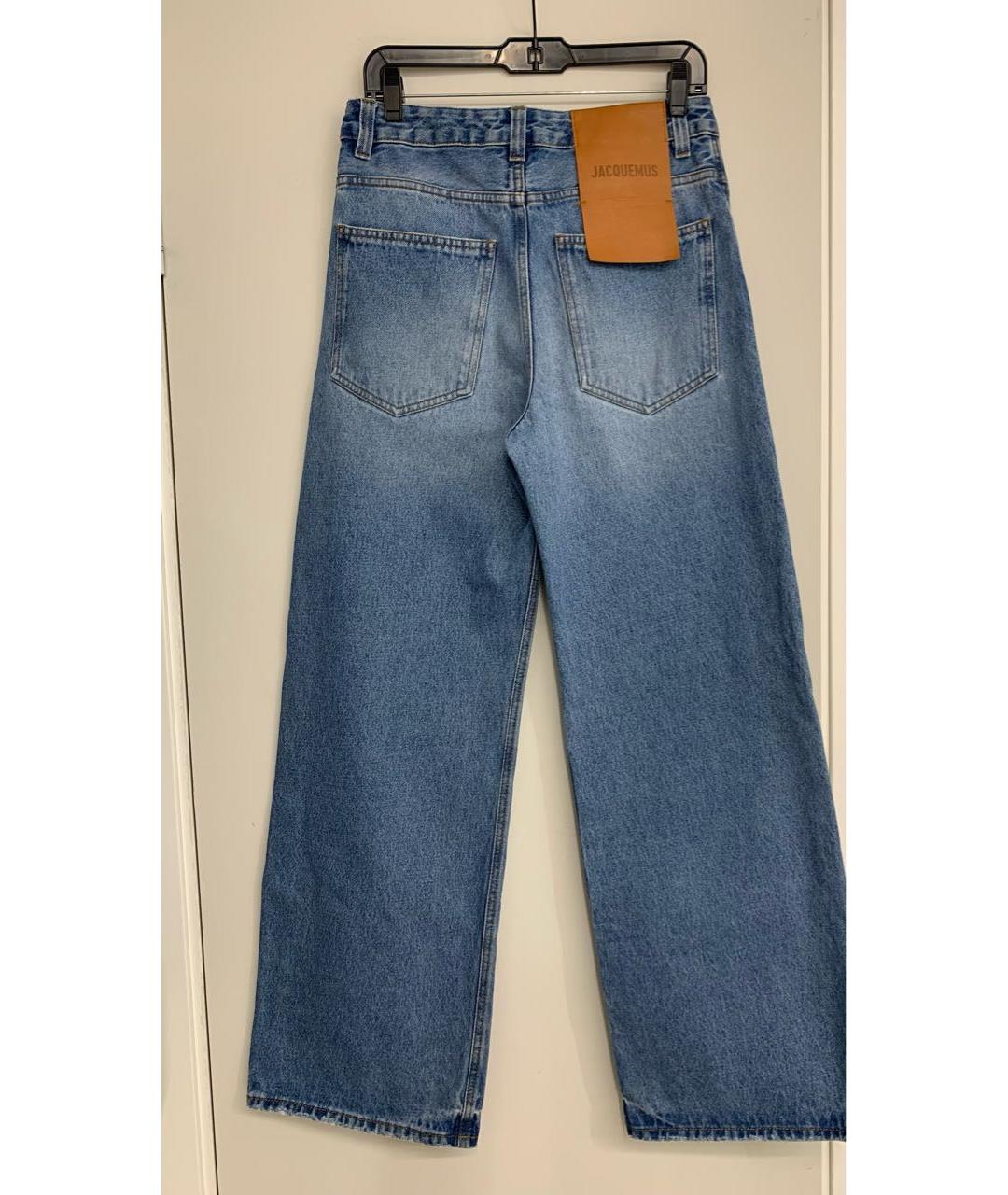 JACQUEMUS Голубые хлопковые прямые джинсы, фото 4