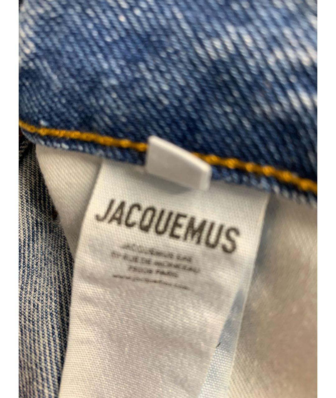 JACQUEMUS Голубые хлопковые прямые джинсы, фото 6