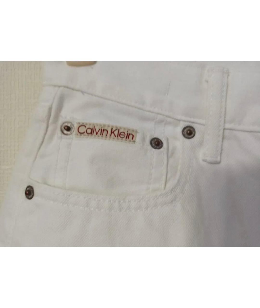 CALVIN KLEIN Белые хлопковые прямые джинсы, фото 4
