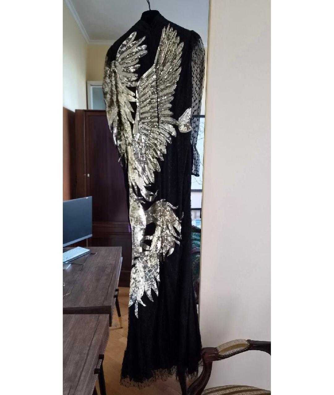 ALEXANDER MCQUEEN Черное шелковое вечернее платье, фото 2