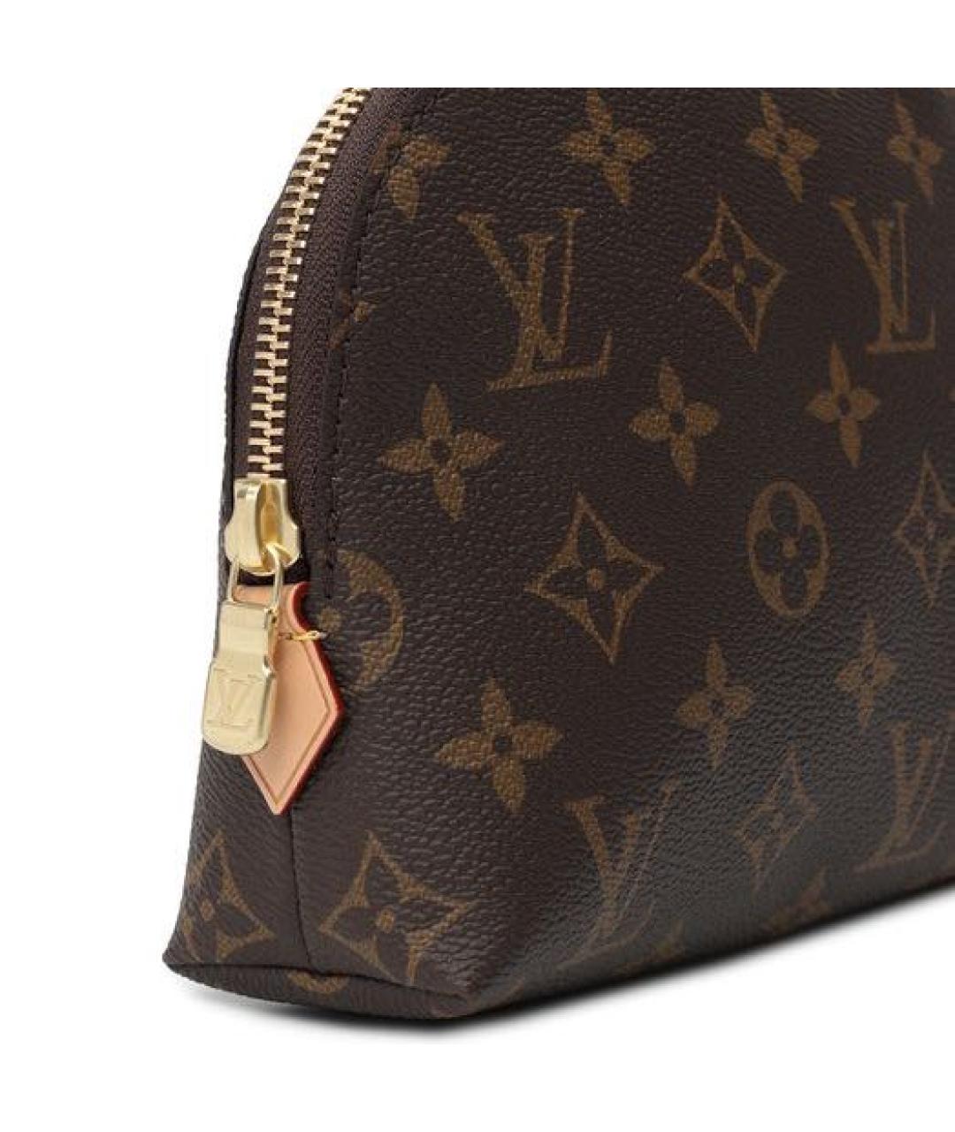 LOUIS VUITTON Коричневая косметичка из канвы, фото 2