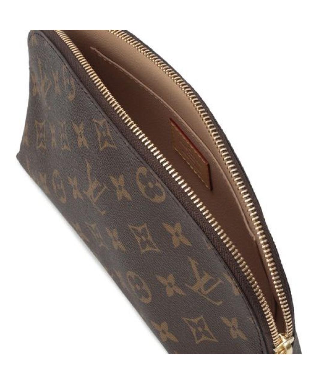 LOUIS VUITTON Коричневая косметичка из канвы, фото 3