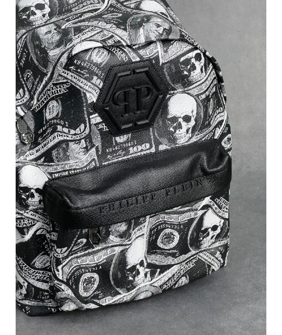 PHILIPP PLEIN Черный кожаный рюкзак, фото 5
