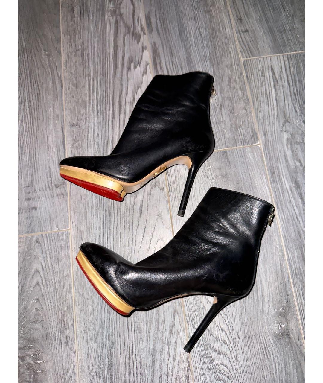 CHARLOTTE OLYMPIA Черные кожаные ботильоны, фото 2
