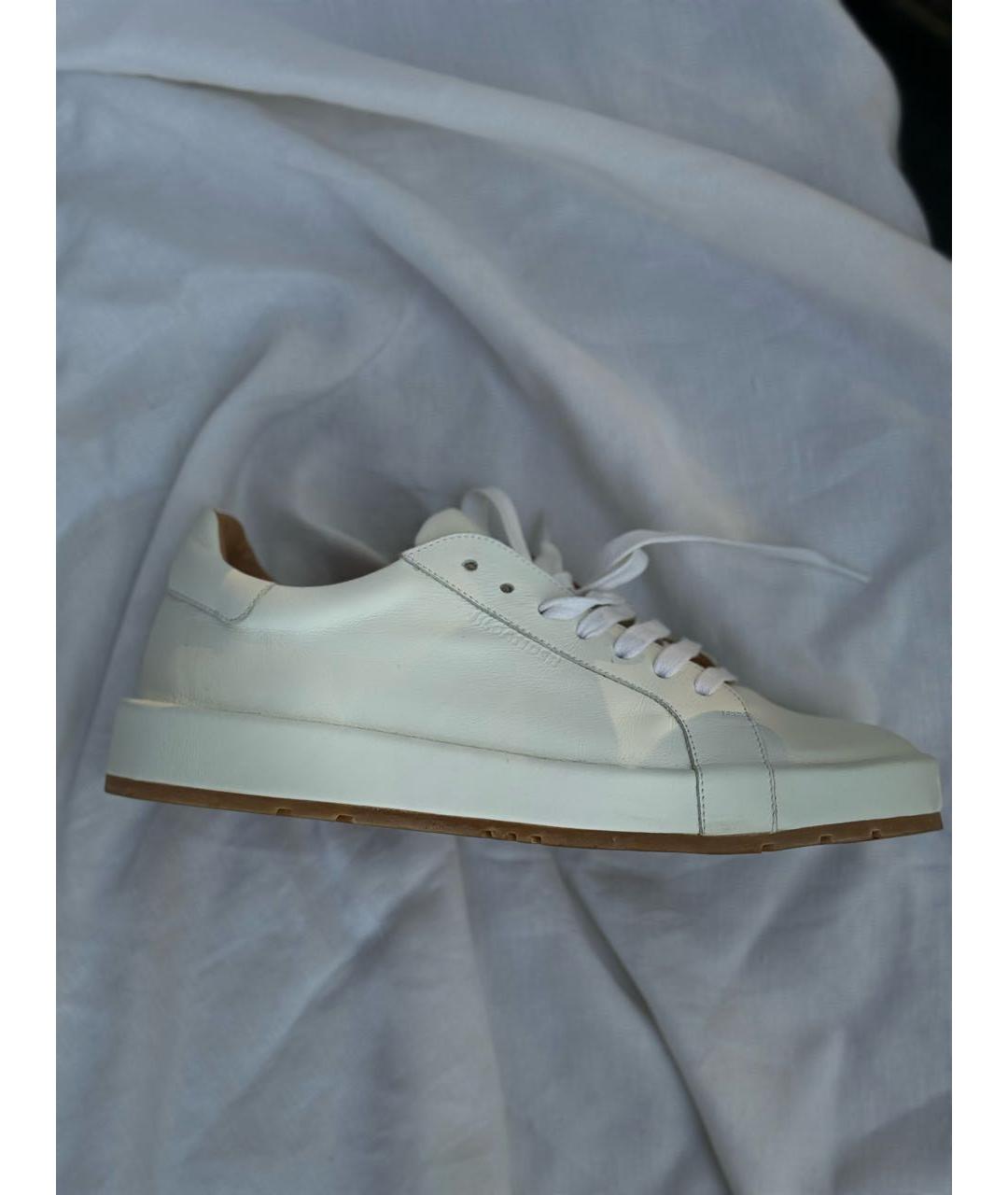 JIL SANDER Белые кожаные кеды, фото 7