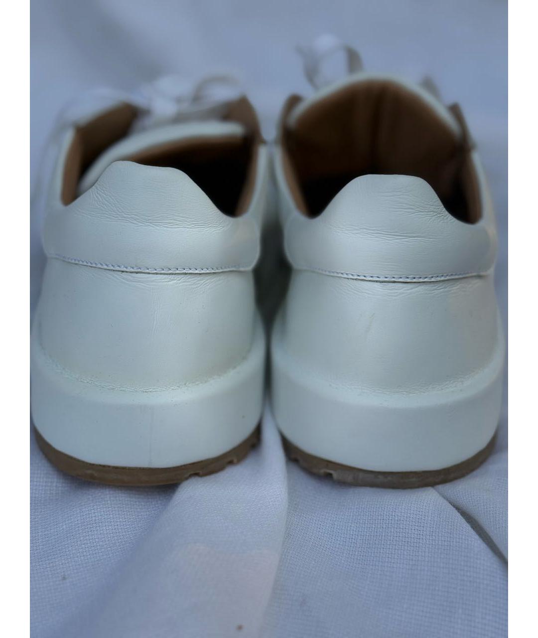 JIL SANDER Белые кожаные кеды, фото 4