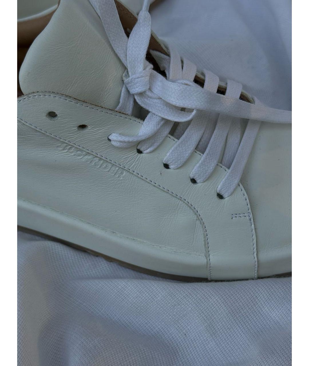 JIL SANDER Белые кожаные кеды, фото 5