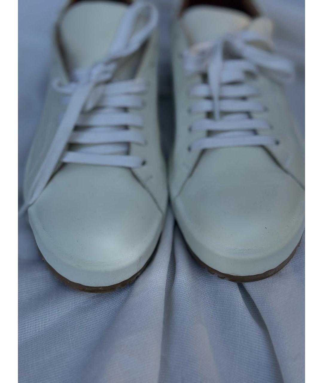 JIL SANDER Белые кожаные кеды, фото 2