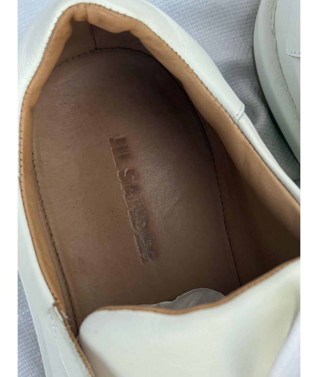 JIL SANDER Белые кожаные кеды, фото 6