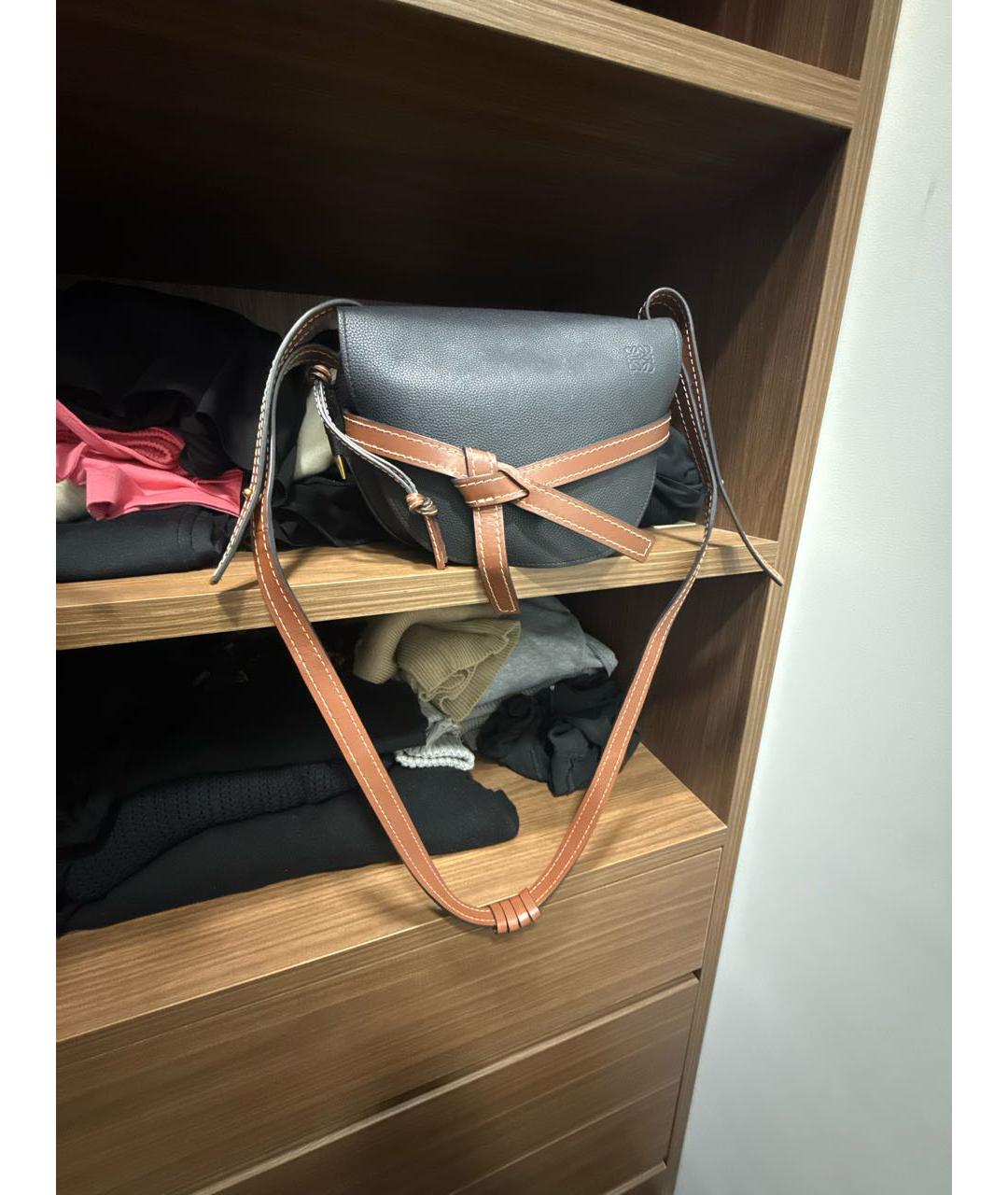 LOEWE Черная кожаная сумка тоут, фото 5