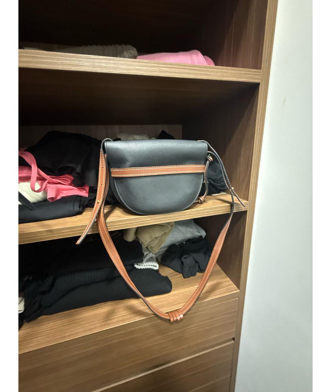 LOEWE Черная кожаная сумка тоут, фото 3