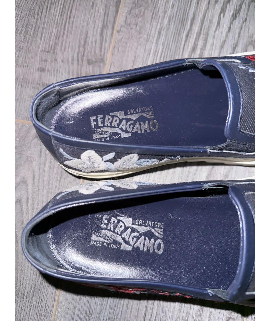 FERRAGAMO Синие слипоны, фото 6