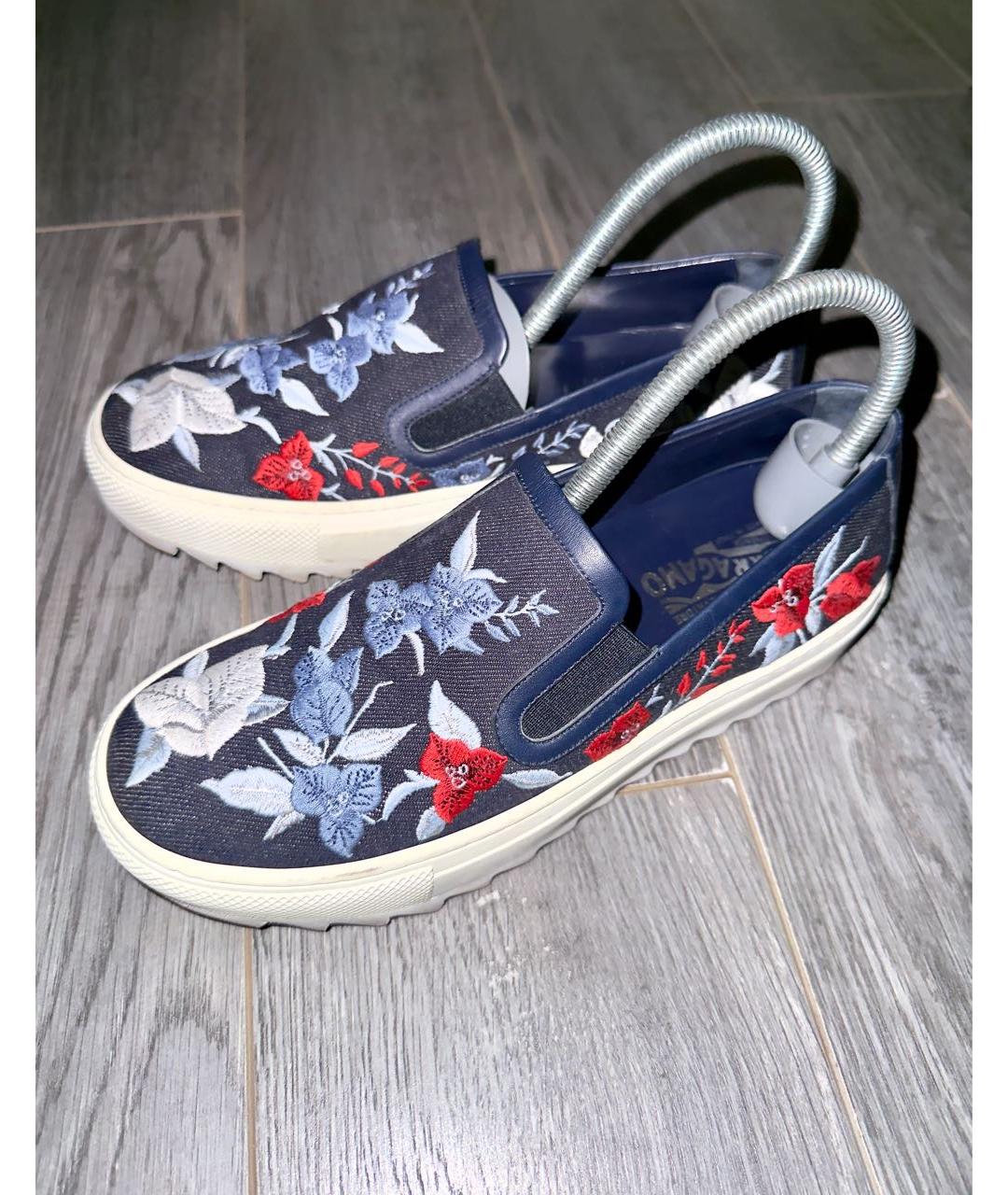 FERRAGAMO Синие слипоны, фото 3