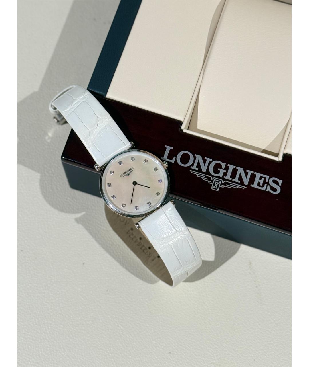LONGINES Белые металлические часы, фото 4