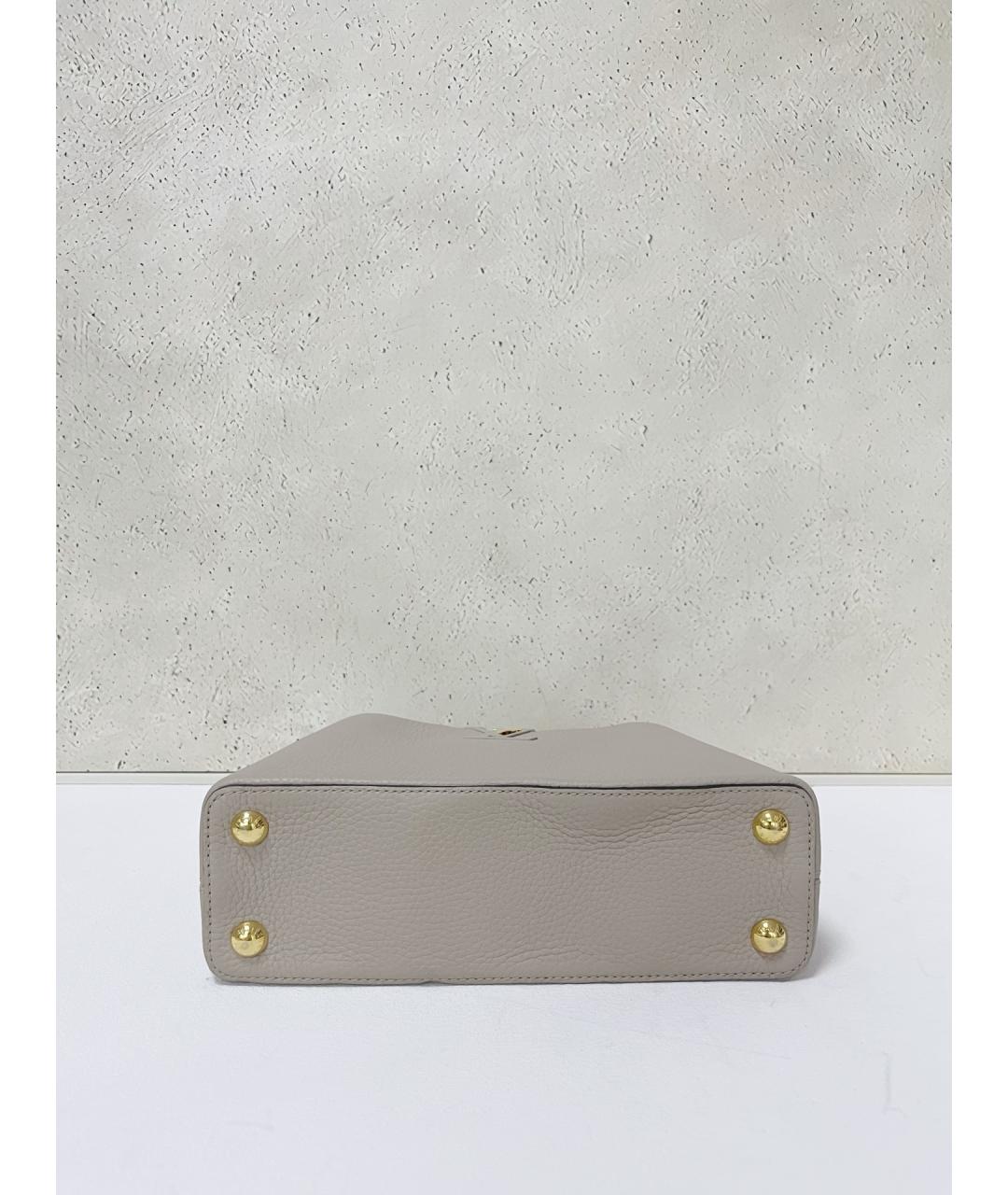 LOUIS VUITTON Серая кожаная сумка тоут, фото 5