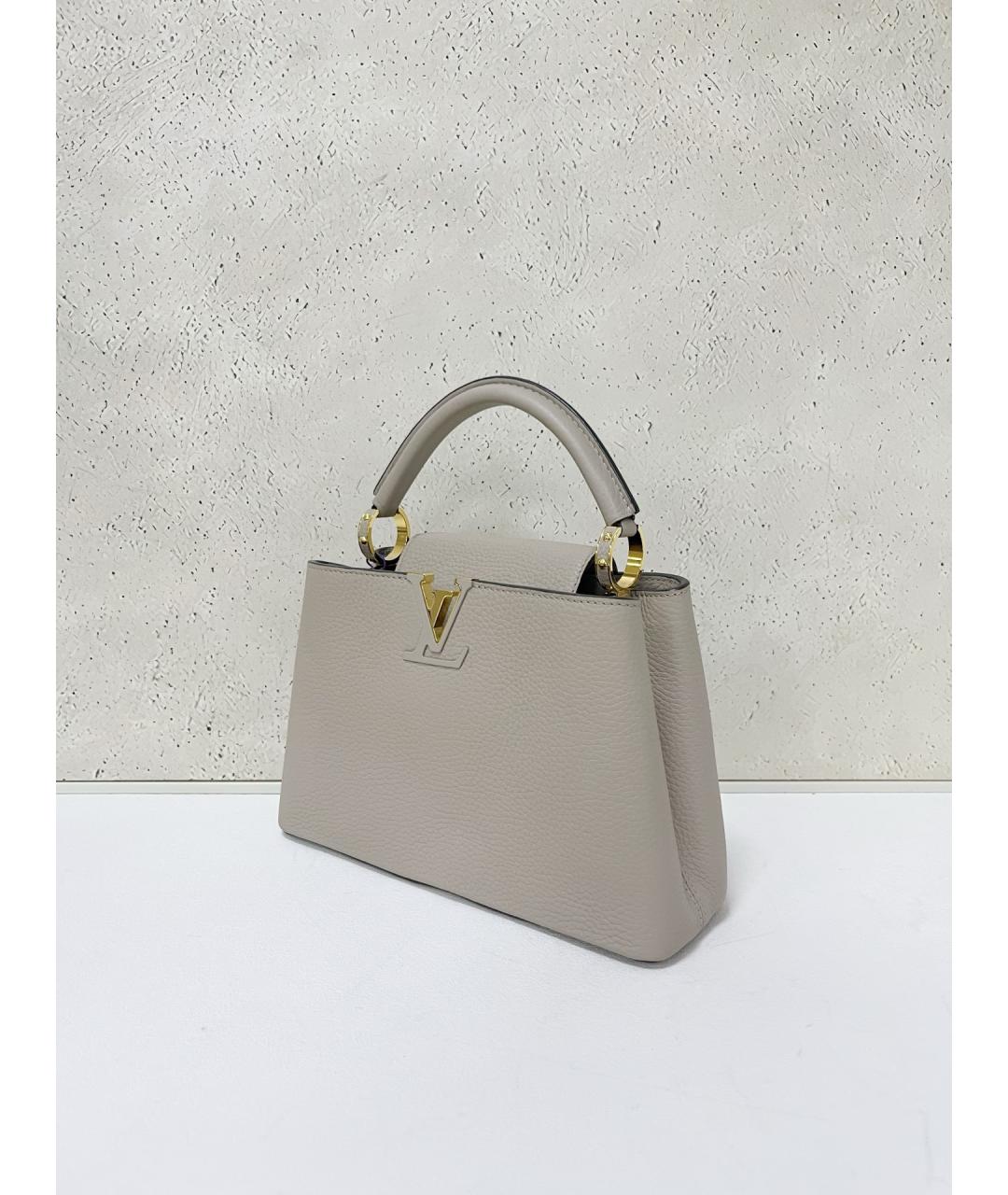 LOUIS VUITTON Серая кожаная сумка тоут, фото 4