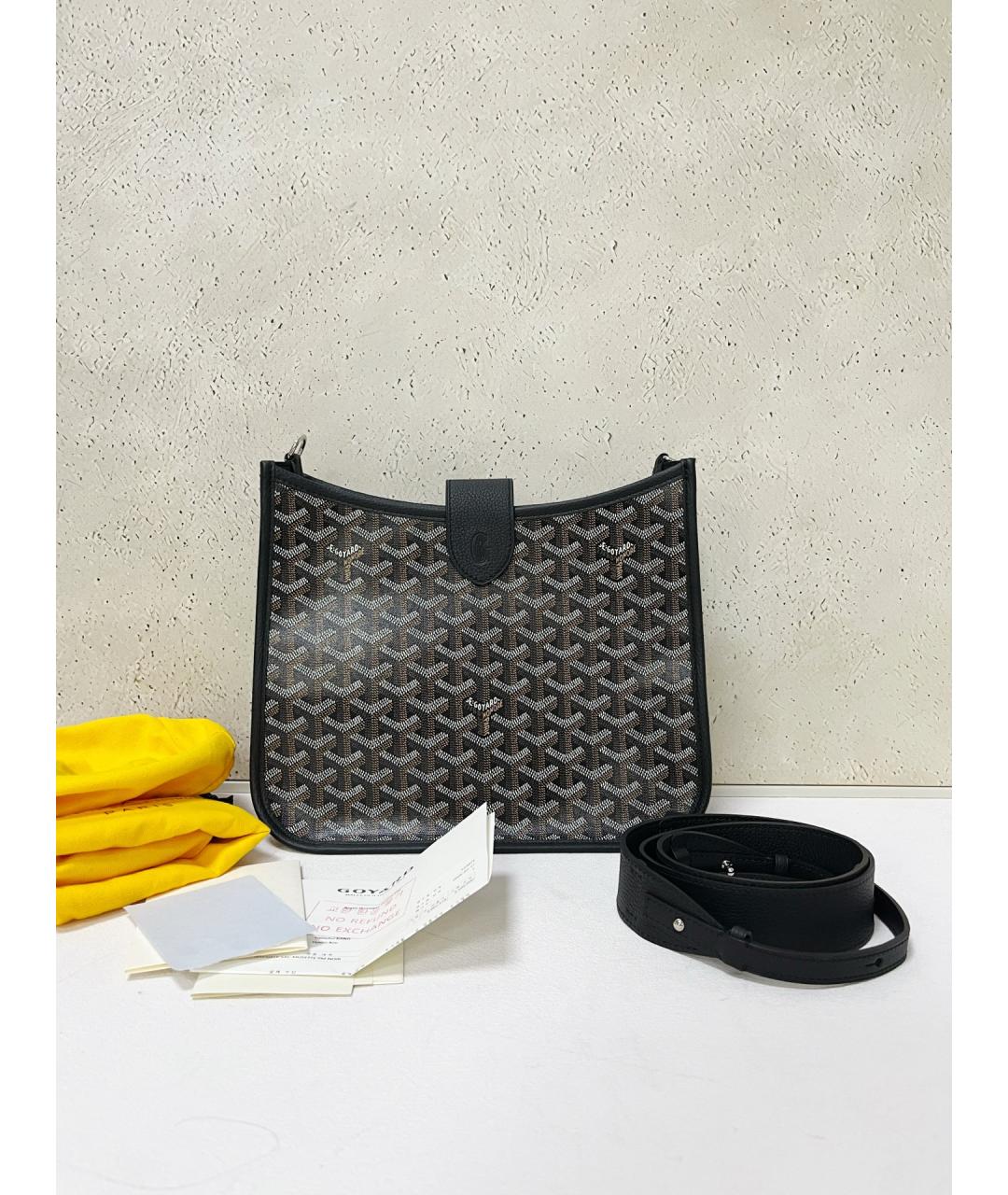 GOYARD Черная кожаная сумка через плечо, фото 7