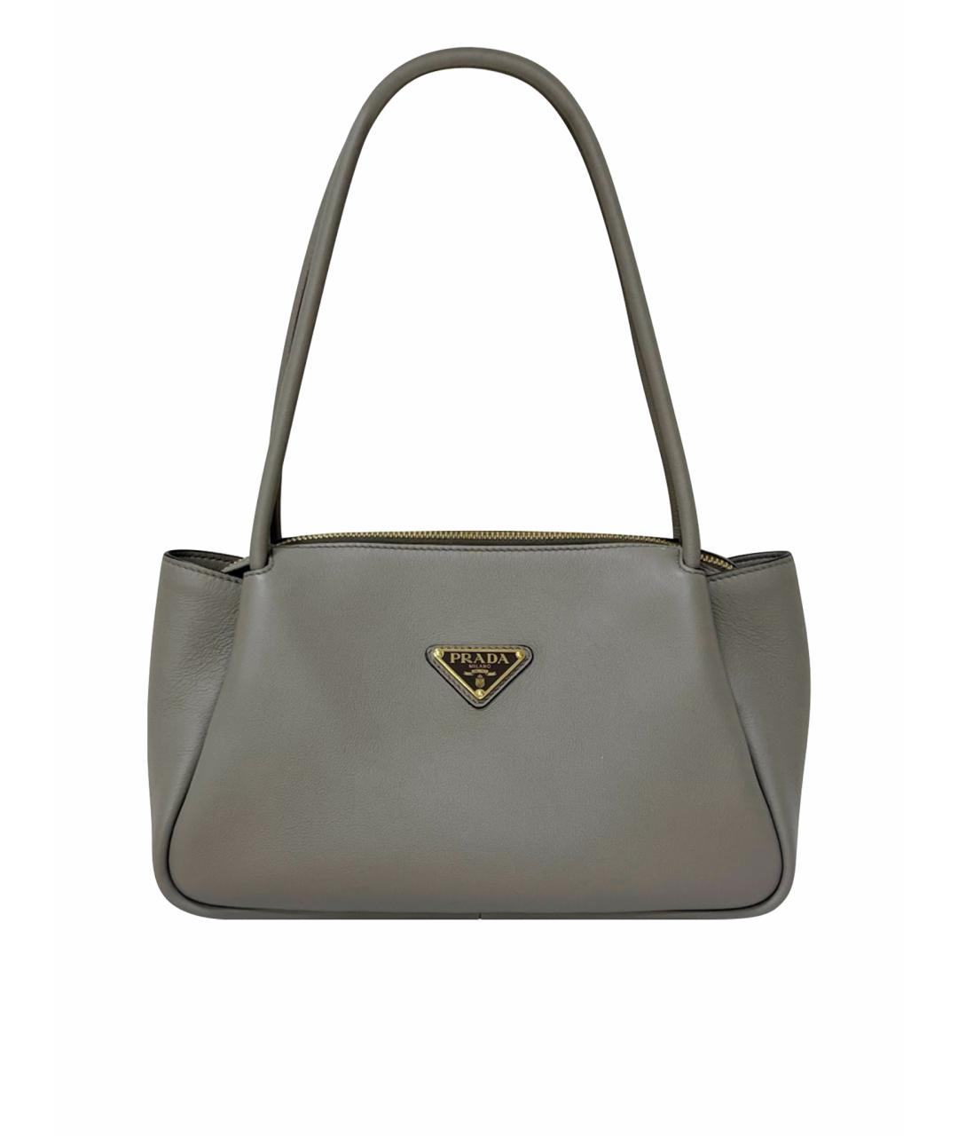 PRADA Серая кожаная сумка тоут, фото 1