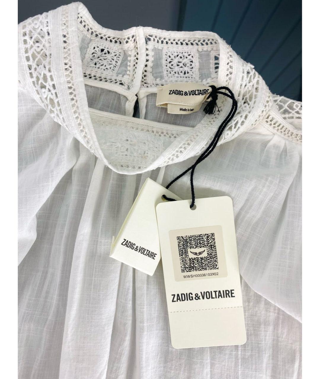 ZADIG & VOLTAIRE Белая хлопковая блузы, фото 3