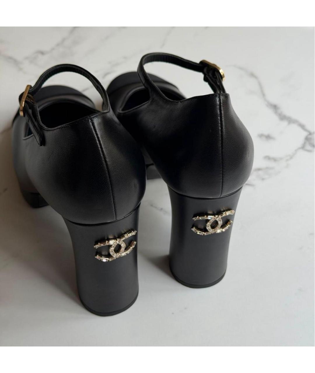 CHANEL Черные кожаные туфли, фото 5