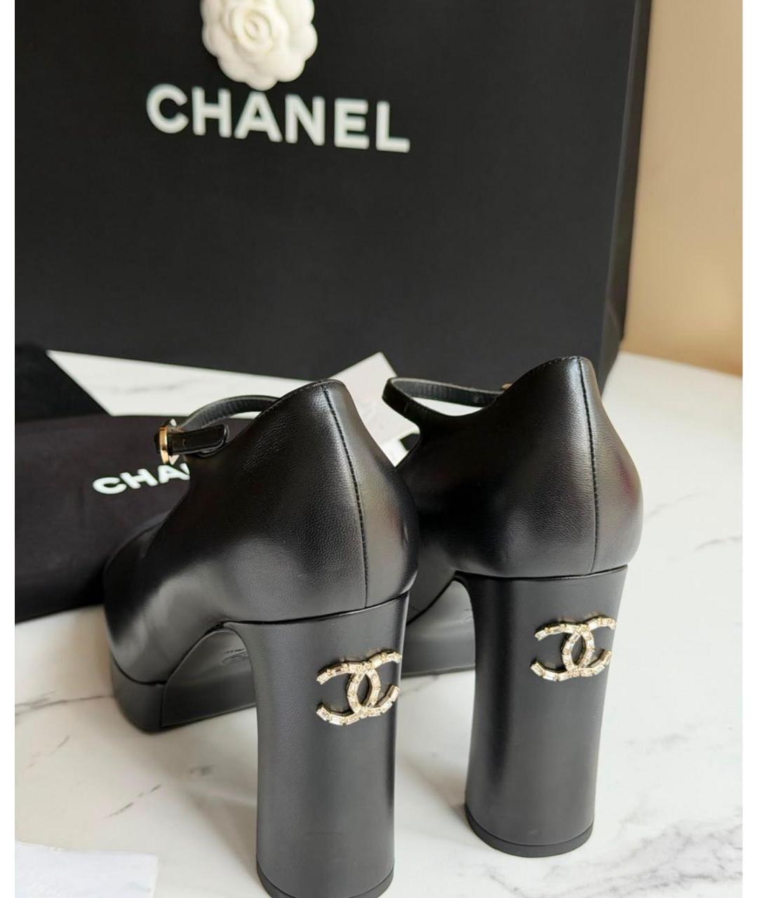 CHANEL Черные кожаные туфли, фото 7
