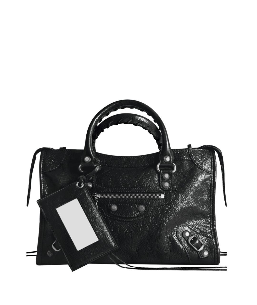 BALENCIAGA Черная кожаная сумка тоут, фото 1