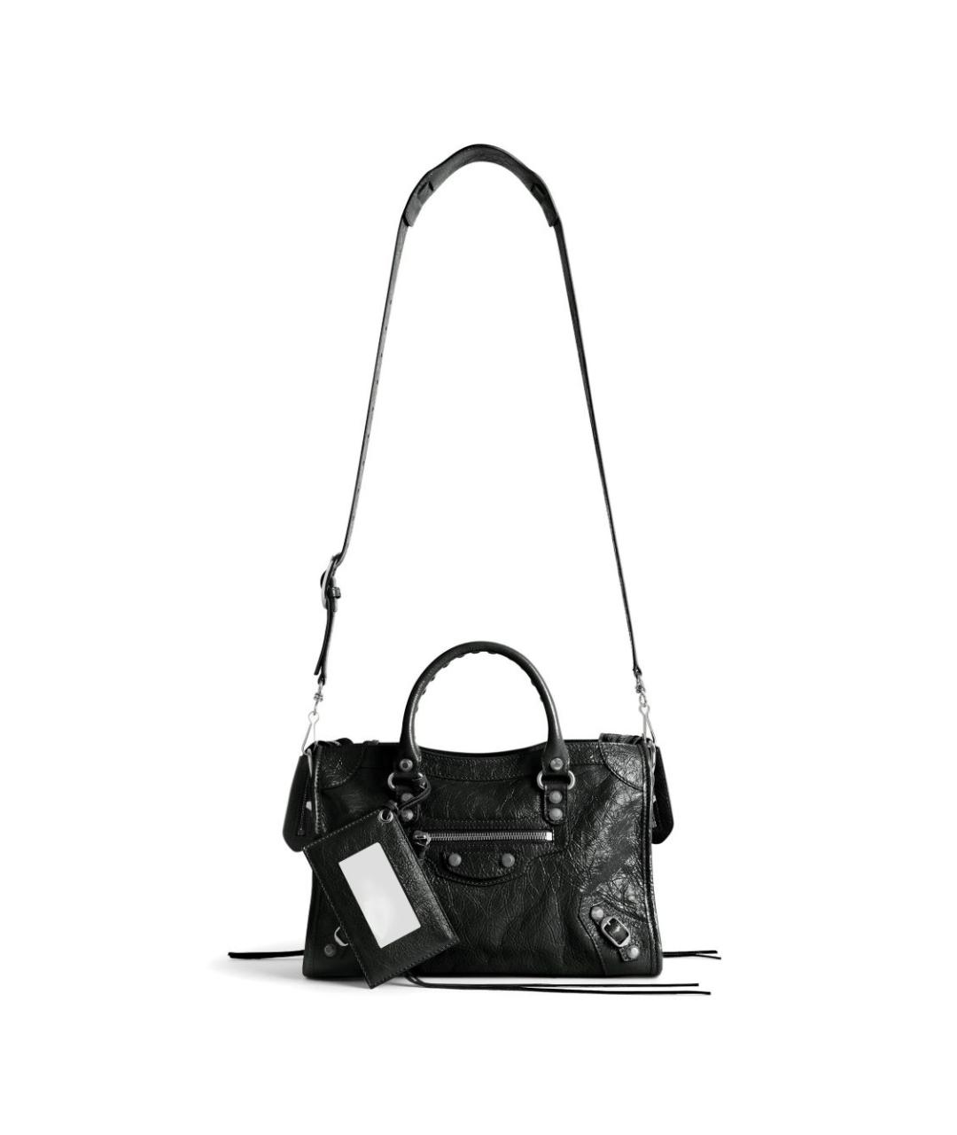 BALENCIAGA Черная кожаная сумка тоут, фото 3